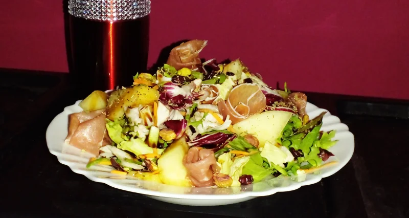 Melon, Parma, and Pistachio Salad